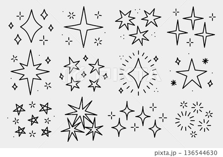 A set of shining and sparkling stars  136544630