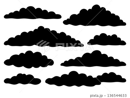 A set of cloud silhouettes A set of cloud silhouettes 136544633