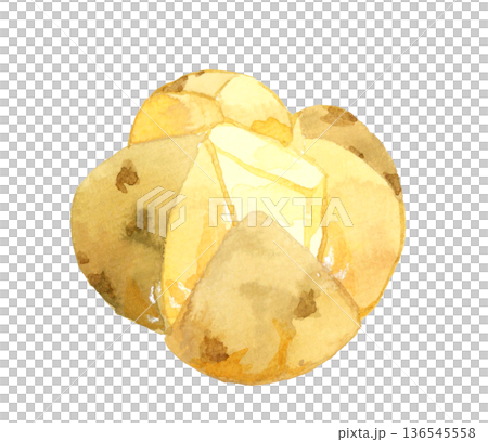 馬鈴薯醬－手繪水彩烹飪與食物插圖 136545558