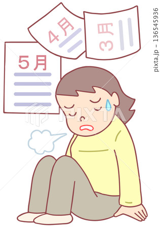 疾病・疾患・病気 - 五月病・燃え尽き症候群・抑うつ 136545936