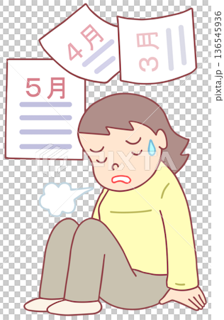 疾病・疾患・病気 - 五月病・燃え尽き症候群・抑うつ 136545936