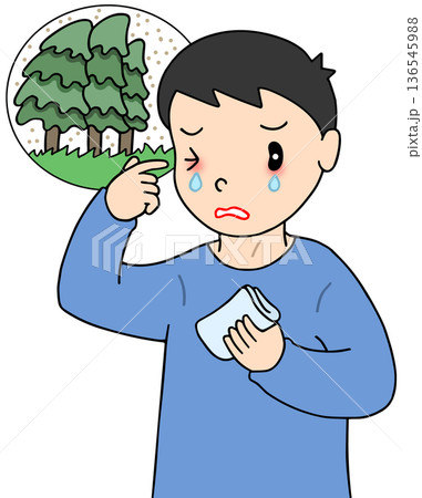 疾病・疾患・病気 - 花粉症・涙・目のかゆみ 136545988