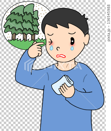 疾病・疾患・病気 - 花粉症・涙・目のかゆみ 136545988