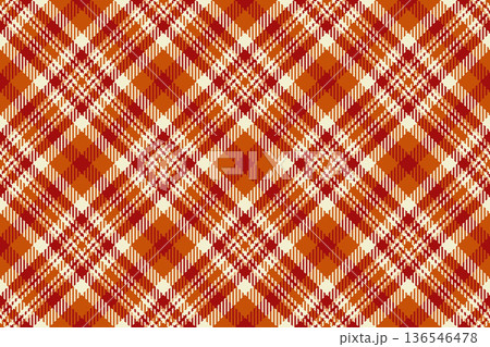 Suit background vector pattern, slim fabric check seamless. Track tartan plaid texture textile in orange and red colors. Suit background vector pattern, slim fabric check seamless. Track tartan plaid texture textile in orange and red colors. 136546478
