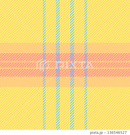 Blank fabric check texture, colourful vector seamless pattern. Tribal textile plaid tartan background in amber and laser lemon colors. Blank fabric check texture, colourful vector seamless pattern. Tribal textile plaid tartan background in amber and laser lemon colors. 136546527