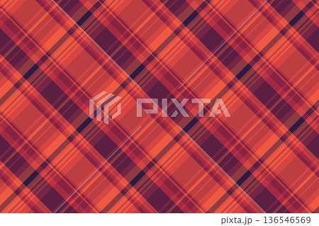 Back pattern seamless plaid, sale vector texture textile. New year fabric check tartan background in red and pink colors. 136546569