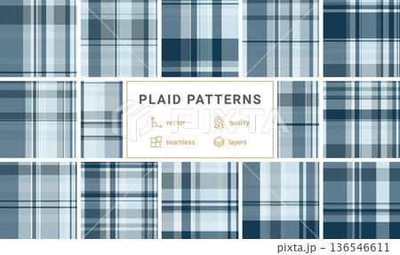 Sophisticated navy and light blue plaid pattern offering a classic, professional look. Ideal for highquality textile designs, website backgrounds, and creative branding projects. Sophisticated navy and light blue plaid pattern offering a classic, professional look. Ideal for highquality textile designs, website backgrounds, and creative branding projects. 136546611
