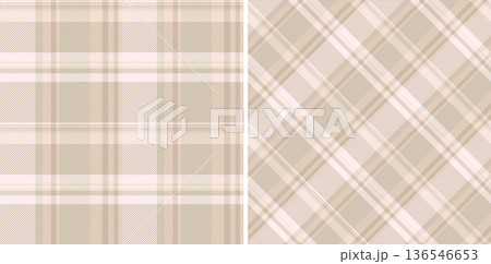 Vector texture fabric of plaid check pattern with a background textile tartan seamless. Set in cream colors. Greeting card designs. Vector texture fabric of plaid check pattern with a background textile tartan seamless. Set in cream colors. Greeting card designs. 136546653