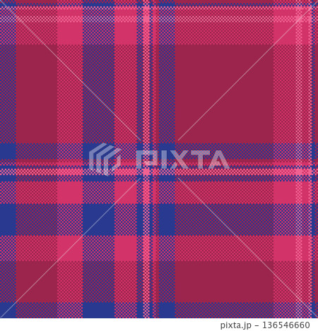 Floor pattern background fabric, doodle tartan vector seamless. Countryside check textile texture plaid in pink and blue colors. 136546660