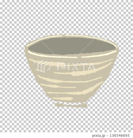 一個簡單的米色抹茶碗的插圖 136546693