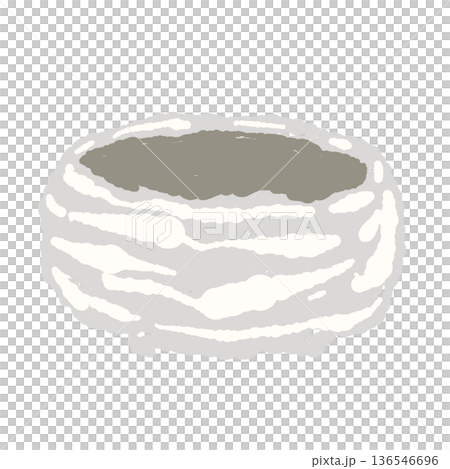 Illustration of a wintery matcha bowl with white glaze Illustration of a wintery matcha bowl with white glaze 136546696