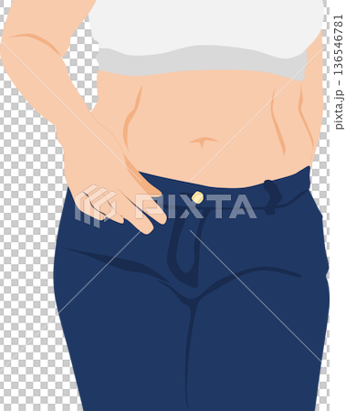 ダイエットを決意する女性のイラスト 136546781