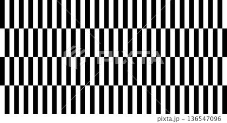 Black and white stripes with rectangles vector seamless pattern, psychedelic monochrome geometric background 136547096