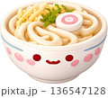Udon Bowl - Japanese Noodle Soup Illustration 136547128