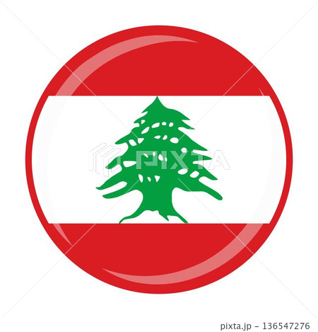 Lebanon national round circle flag emblem official icon 136547276