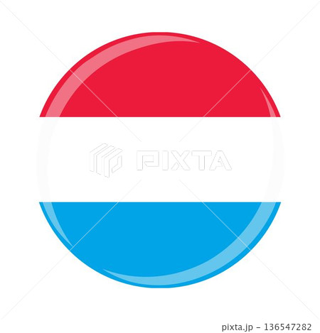 Luxembourg national round circle flag emblem official icon 136547282
