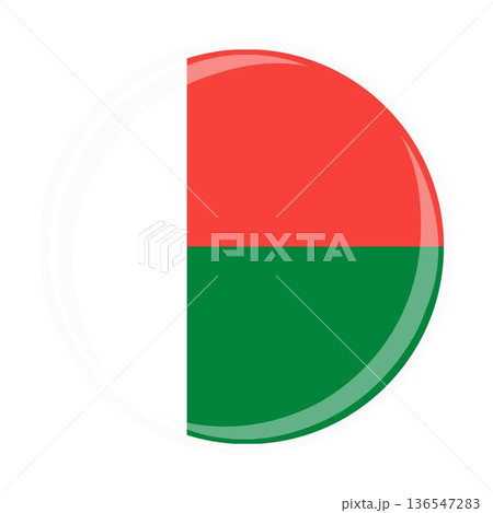 Madagascar national round circle flag emblem official icon 136547283