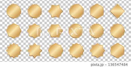 ゴールドのメダルのアイコンセット 136547484