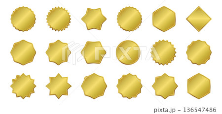 ゴールドのメダルのアイコンセット 136547486