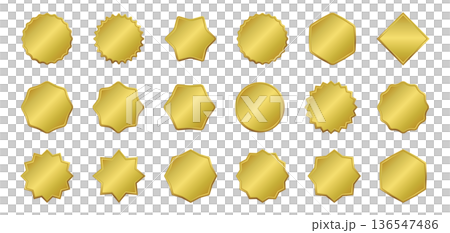ゴールドのメダルのアイコンセット 136547486