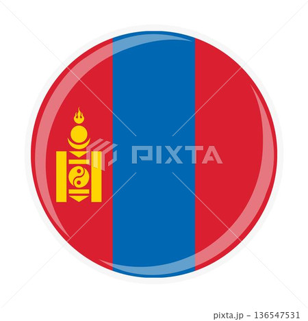 Mongolia national round circle flag emblem official icon 136547531