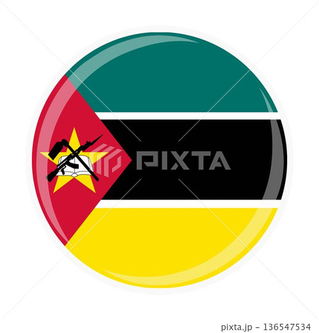 Mozambique national round circle flag emblem official icon Mozambique national round circle flag emblem official icon 136547534