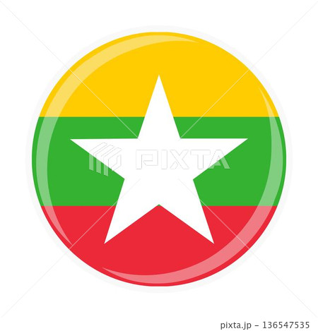Myanmar national round circle flag emblem official icon Myanmar national round circle flag emblem official icon 136547535
