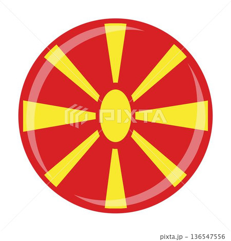North Macedonia national round circle flag emblem official icon North Macedonia national round circle flag emblem official icon 136547556