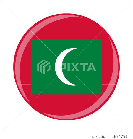 Maldives national round circle flag emblem official icon 136547593
