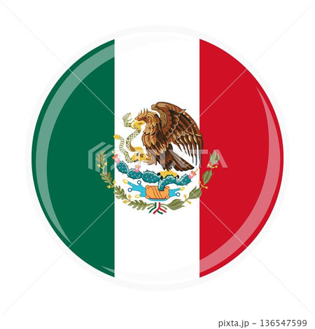 Mexico national round circle flag emblem official icon 136547599