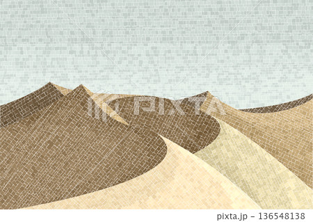 Desert landscape graphic mosaic 136548138