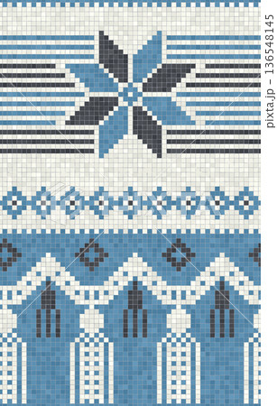 Scandinavian mosaic vector pattern 74 136548145