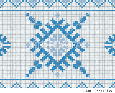 Scandinavian mosaic vector pattern 88 136548159