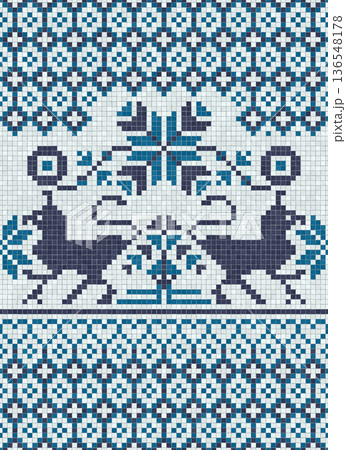 Scandinavian mosaic vector pattern 107 136548178