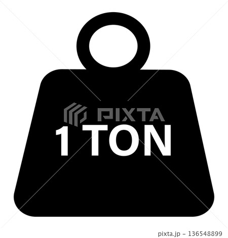 Tonne icon. TON weight sign. flat style. 136548899