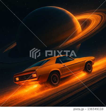 土星と車 136549110