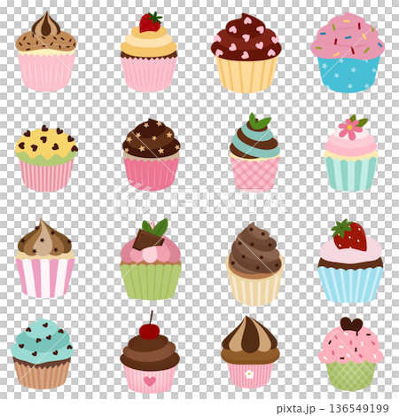 A set of cupcake png file A set of cupcake png file 136549199