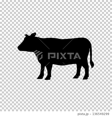 牛剪影插圖 牛剪影插圖 136549299