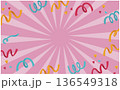 春のポップなリボンの舞うキャンペーン背景イラスト 136549318
