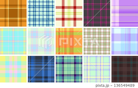 Decorative plaid collection built for skirts. Perfect for layered outfits and contemporary styling. Vector format scales effortlessly. Decorative plaid collection built for skirts. Perfect for layered outfits and contemporary styling. Vector format scales effortlessly. 136549489