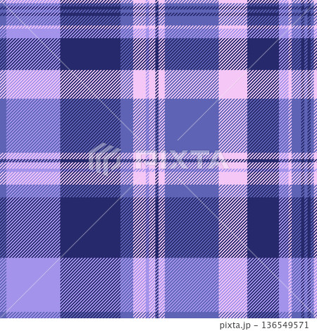 Punk fabric seamless tartan, multicultural textile background check. Skirt pattern plaid vector texture in blue and indigo colors. 136549571