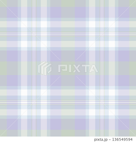 Line tartan texture seamless, luxury vector plaid pattern. Kitchen check background textile fabric in white and light colors. 136549594