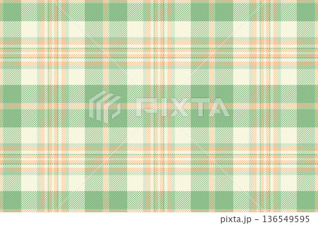 Classic plaid pattern in soft greens and peach tones. Creates a warm and inviting texture. Ideal for backgrounds, textiles, or adding a touch of traditional style. 136549595
