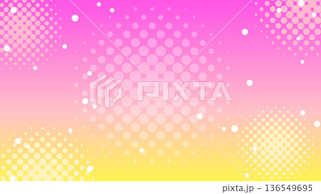 明るいピンクとオレンジのグラデーションの背景素材 136549695