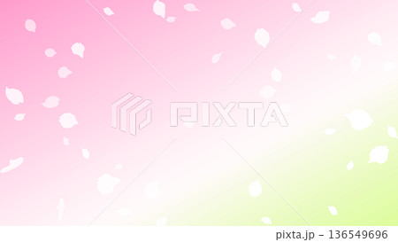 桜の花びらが舞うグラデーションの背景素材、春のイメージの背景 桜の花びらが舞うグラデーションの背景素材、春のイメージの背景 136549696