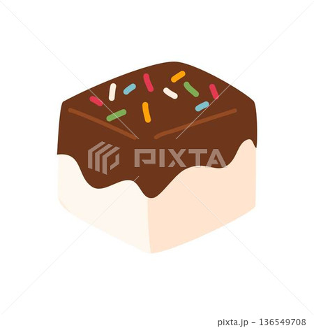 Delicious Marshmallows Covered with Chocolate illustration 136549708