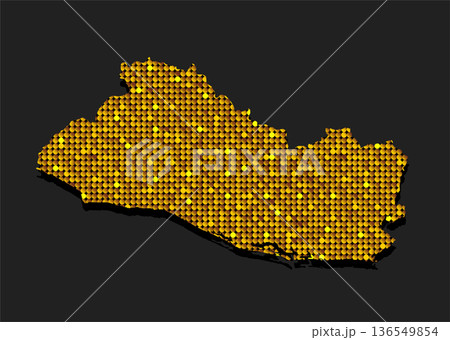 Map El Salvador from gold sequin, glitter, sparkle Map El Salvador from gold sequin, glitter, sparkle 136549854