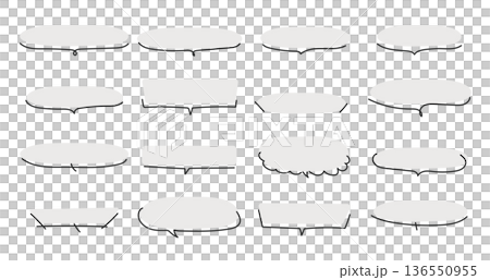 Simple hand-drawn speech bubble set, gray frame, comment frame, illustration material Simple hand-drawn speech bubble set, gray frame, comment frame, illustration material 136550955