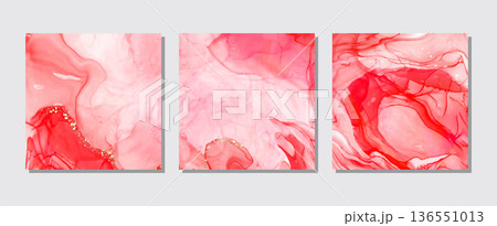 Abstract alcohol ink colors banner. Mixing paints. 136551013