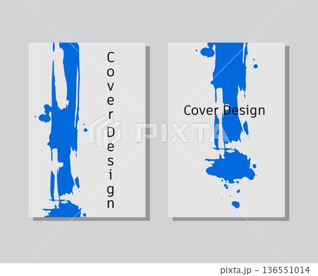 Blue ink brush stroke on white background. Japanese style. Vector illustration of grunge wave stains. Vector brushes. Blue ink brush stroke on white background. Japanese style. Vector illustration of grunge wave stains. Vector brushes. 136551014